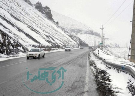 بارش برف و مه‌گرفتگی در گردنه‌های همدان